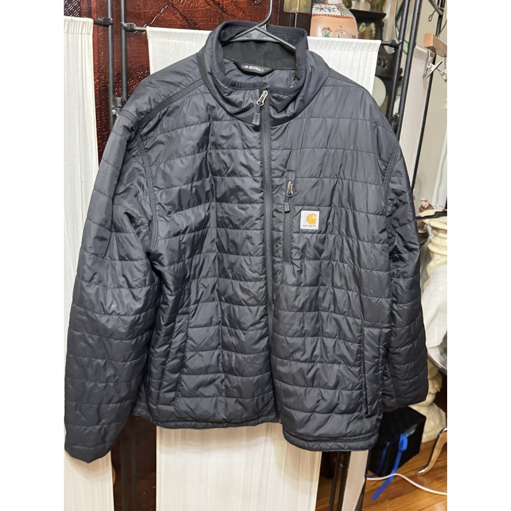 Carhartt Gilliam Men's XL Black Quilted Insulated Rain Defender Jacket 102208